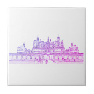 Azulejo Arquitectura de Château de Chambord Esbozo de Fran