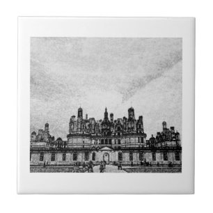 Azulejo Arquitectura de Château de Chambord Esbozo de Fran