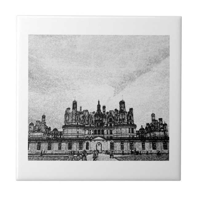 Azulejo Arquitectura de Château de Chambord Esbozo de Fran (Frente)