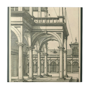 Azulejo Arquitectura de época, patio romano con columnas