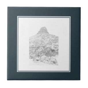 Azulejo Arquitectura del paisaje urbano de la cabeza del l