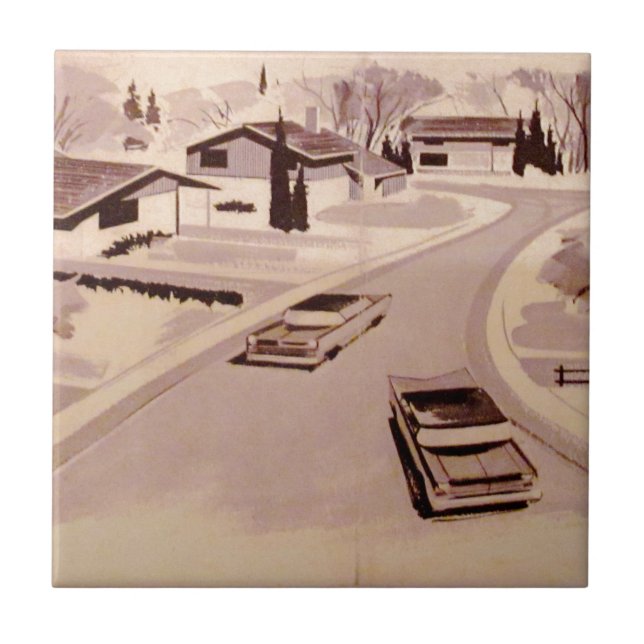 Azulejo Arquitectura moderna de los mediados de siglo (Frente)