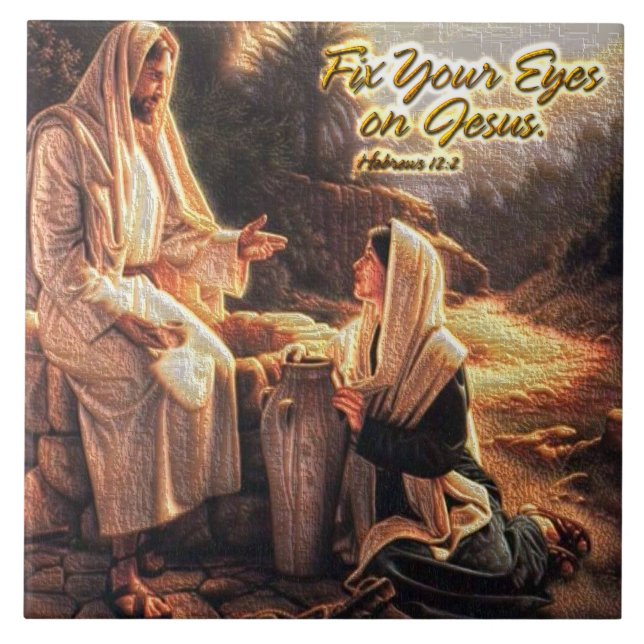Azulejo Arreglar los ojos en Jesús 1 mosaicos (Frente)