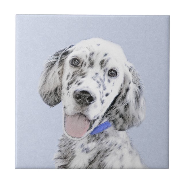 Azulejo Arreglo de inglés azul Belton Pintura de perro (Frente)