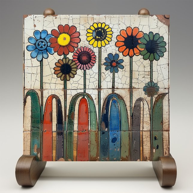 Azulejo Arreglo Floreciente Cristal Cerámica Tile Crackle (Subido por el creador)