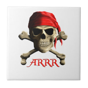 Azulejo ARRR Habla Como Un Pirata Jolly Roger