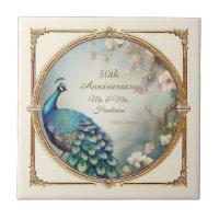 Art Deco 50 Aniversario Flor de pavo real elegante