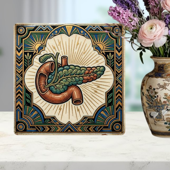 Azulejo Art Deco Anatomical Pancreas Diabetes  (Subido por el creador)