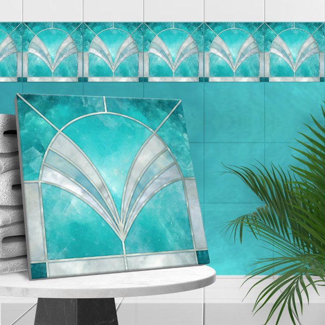 Azulejo Art Deco Aquamarine & Pearl (Subido por el creador)