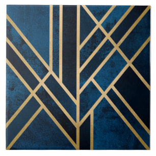 Azulejo - Art Deco Azul Dorado