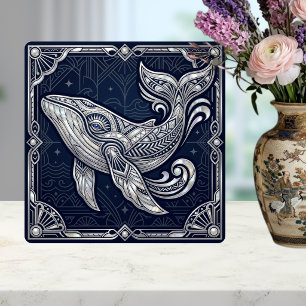 Azulejo Art Deco Ballena Nácar Náutica Marina