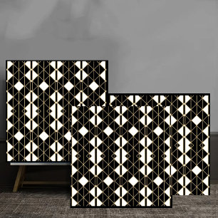Azulejo Art Deco Black and Gold Geometric luxury