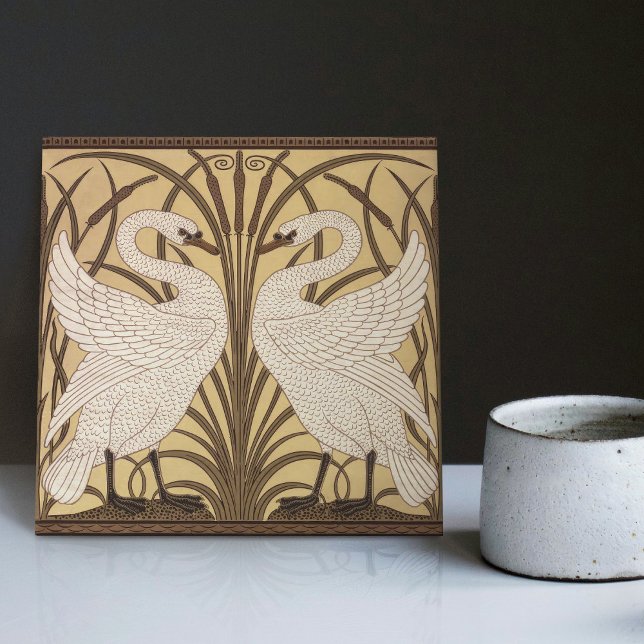 Azulejo Art Decó Cisnes Pared Decoración Art Nouveau Swan (Subido por el creador)
