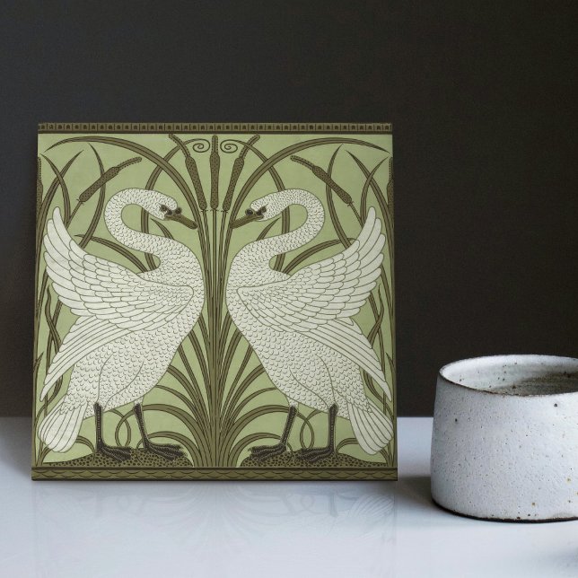 Azulejo Art Decó Cisnes Pared Decoración Art Nouveau Swan (Subido por el creador)
