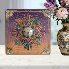 Azulejo Art Deco Desert Disco Mandala Ceramic Tile