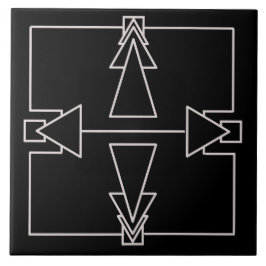 Azulejo Art Deco Doble flecha Tile Plata y Negro