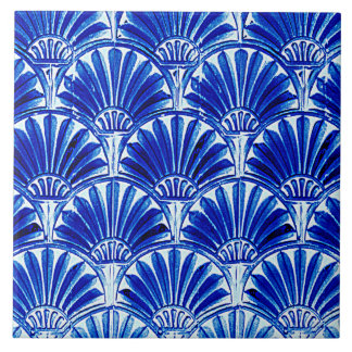 AZULEJO ART DECO FANS BLUE