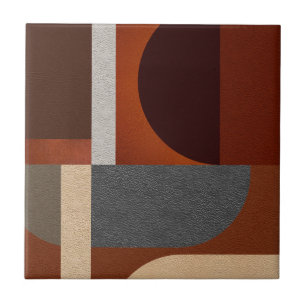 Azulejo Art Deco Geométrico - Textura de cuero