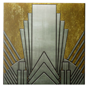 Azulejo - Art Déco Gris y Dorado