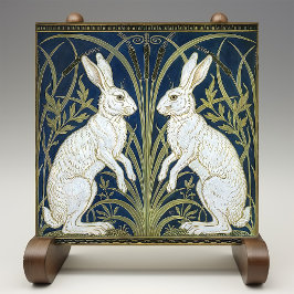 Azulejo Art Deco Hares Wall Decor Art Nouveau Rabbit