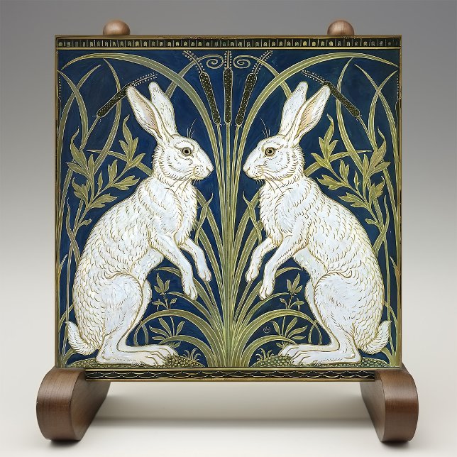 Azulejo Art Deco Hares Wall Decor Art Nouveau Rabbit (Subido por el creador)