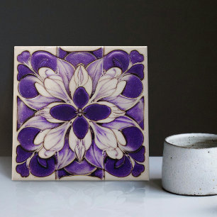 Azulejo Art Deco Lavanda Pared Decoración Art Nouveau
