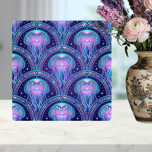 Azulejo Art Deco Medusa Morado Rosa Verde Acuático Geométr (Subido por el creador)