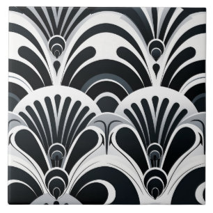 Azulejo Art Deco monocromo, audaz y dramático
