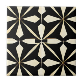 Azulejo Art Deco Negro y Crema