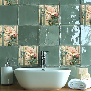 Azulejo Art Deco Nouveau Dama Encantadora