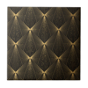 Azulejo Art déco,oro negro,elegante,chic,patrón,elegante,t