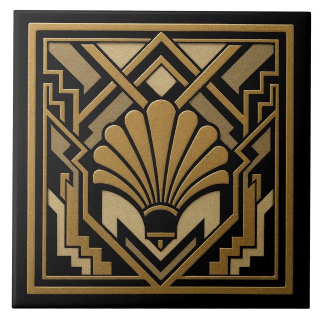 Azulejo Art Deco Shell Design (Frente)
