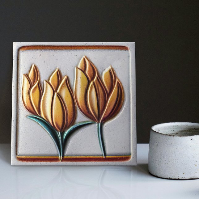 Azulejo Art Deco Tulip Floral Pared Decoración Art Nouveau (Subido por el creador)