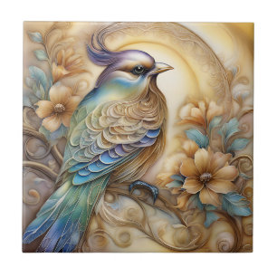 Azulejo Art Nouveau Art Deco Cerámica Tile Dectrotive Bird