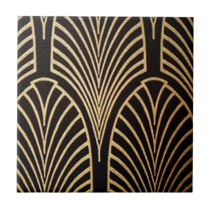 Azulejo Art Nouveau, art deco, patrón de ventilador, bronc