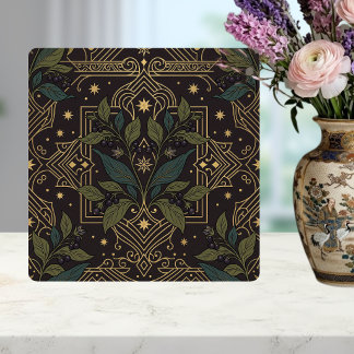 Azulejo Art Nouveau Berry Botanical Floral Dark Ceramic Ti
