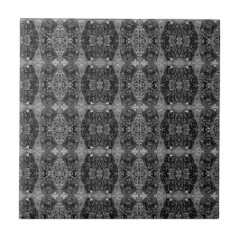 Azulejo Art Nouveau Blanco Y Negro Antiguo