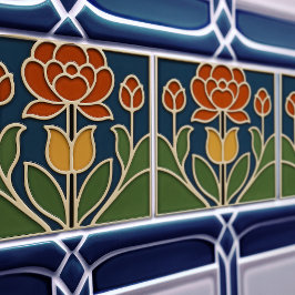 Azulejo Art Nouveau Bloom Floral Ceramic Tile