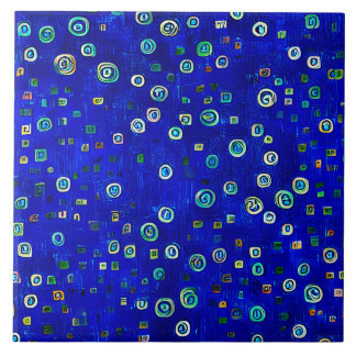 Azulejo Art Nouveau bohemio-azul