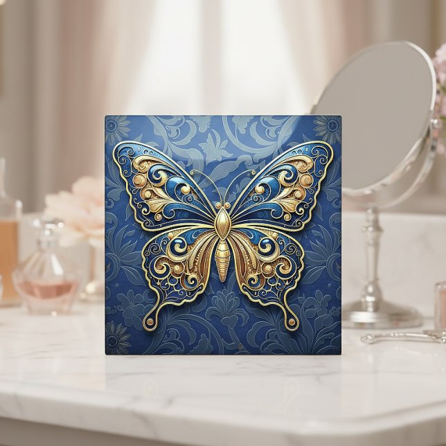 Azulejo Art Nouveau Butterfly Pat#2 Blue ID1222 (Subido por el creador)