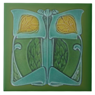 Azulejo Art Nouveau c 1900 Repro Cleveland Majolica Tile