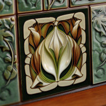 Art Nouveau Calla Lily Simetría Muro Floral Arte
