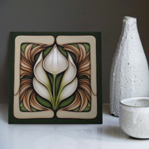 Art Nouveau Calla Lily Simetría Muro Floral Arte