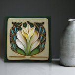 Azulejo Art Nouveau Calla Lily Simetría Muro Floral Arte<br><div class="desc">Añada un toque de gracia eterna a su casa con esta exquisita baldosa de cerámica, con un patrón simétrico de cal floral inspirado en la encantadora época Art Nouveau. Este periodo fue conocido por sus diseños innovadores, por mezclar naturaleza y arte para crear patrones hipnotizadores que han cautivado a generaciones....</div>