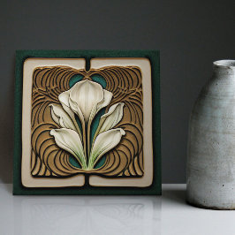 Azulejo Art Nouveau Calla Lily Simetría Muro Floral Arte