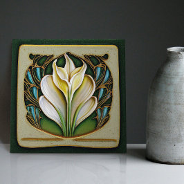 Azulejo Art Nouveau Calla Lily Simetría Muro Floral Arte