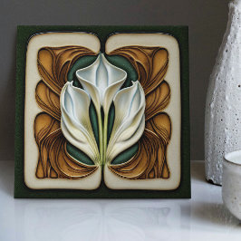 Azulejo Art Nouveau Calla Lily Simetría Muro Floral Arte