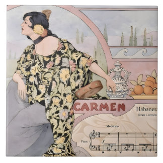 Azulejo Art Nouveau Carmen Habanera Print – Vintage Opera 
