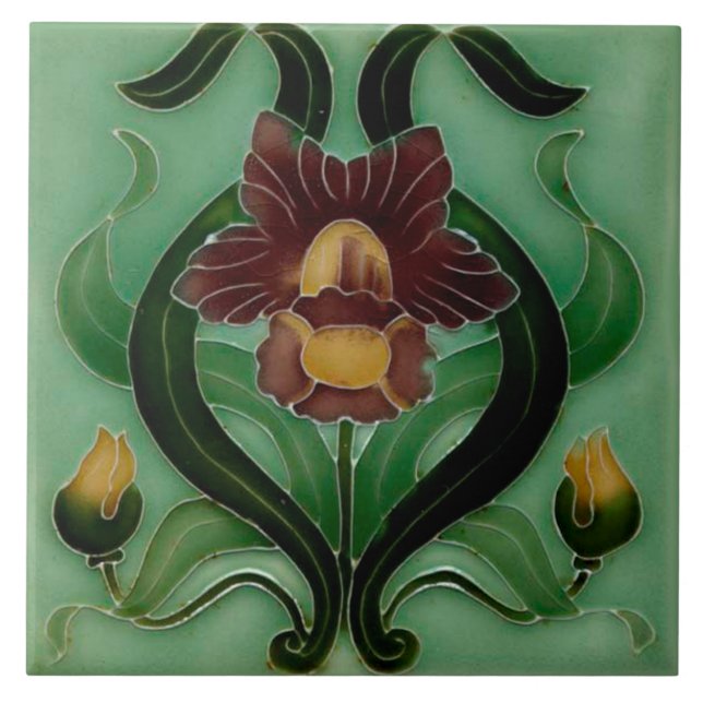Azulejo Art Nouveau Ceramic fireplace wall tile (Frente)