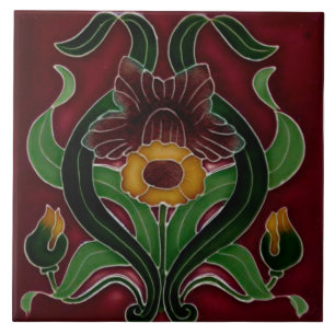 Azulejo Art Nouveau Ceramic Fireplace Wall Tile